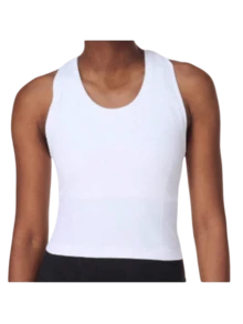 Athlete Crop Seamless Workout Tank Top - White - View 1