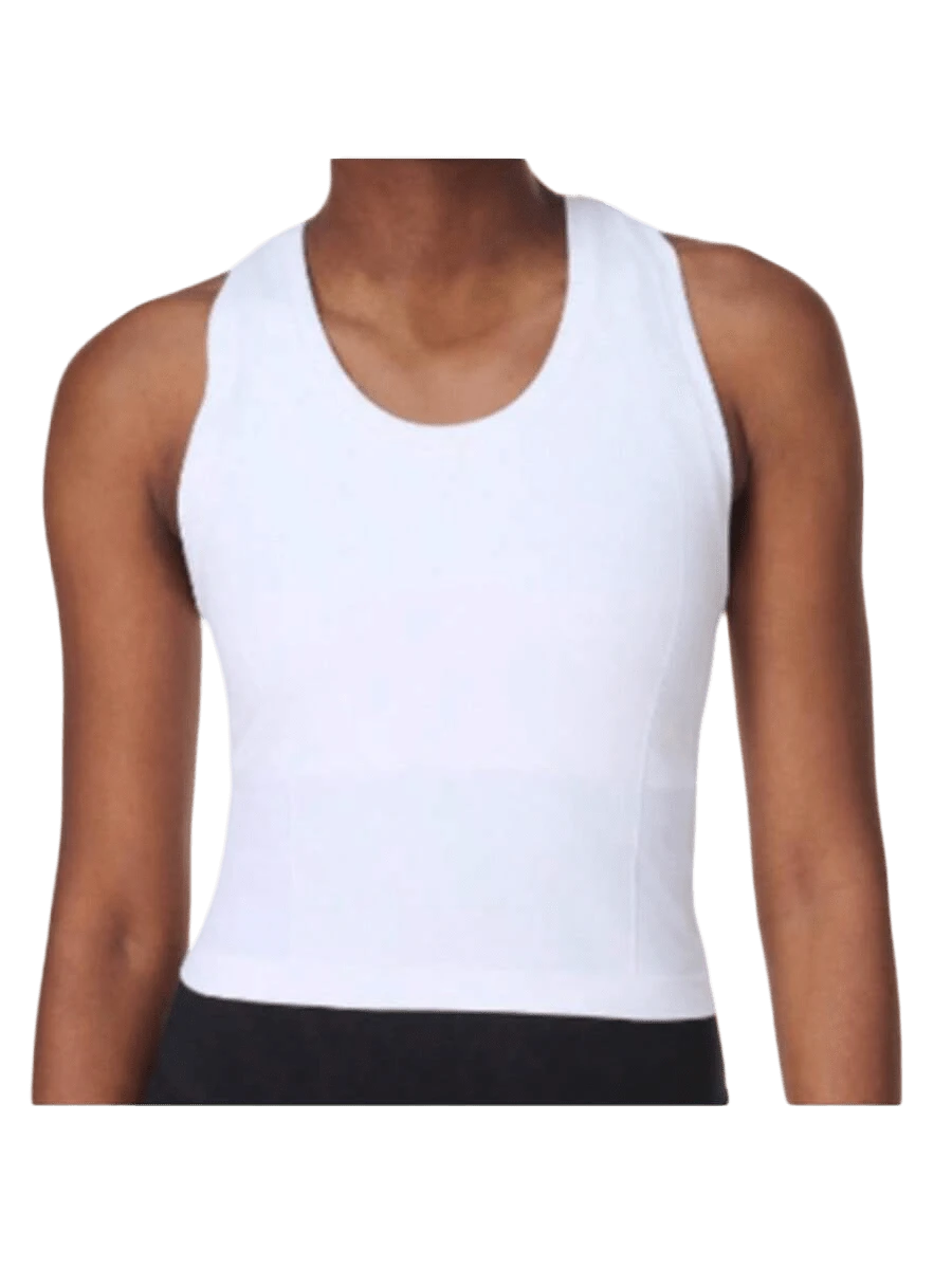 Athlete Crop Seamless Workout Tank Top - White - View 1