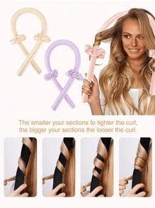 2/3pcs/Set Heatless Curling Rod Headband, Heatless Hair Curler No Heat Hair Curlers, Silk Curls Ribbon, Sleeping Soft Spong Headband, Sleep Hair Curler Set, For Women Long Hair Styling Tools, Slouchy Hair Curlers Styling Tools