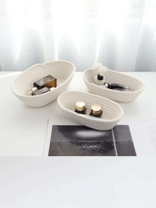 Boat-Shaped Basket, Storage Box, Desktop Clutter Storage Basket, Storage Basket, Oval Hand-Woven Basket