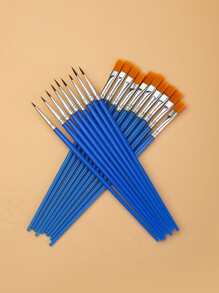 30 pièces/50 pièces/100 pièces Set de pinceaux à cheveux en nylon plats et pointus, convenant pour la peinture acrylique à l'huile professionnelle, l'aquarelle, la peinture de visage, l'art sur rocher, la manucure, l'artisanat, fournitures pour artistes et passe-temps