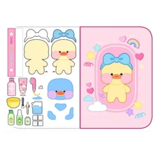 甜点蛋糕牛奶盒小鸭护肤套装、美甲贴纸、贴纸书、角色扮演装扮安静书 DIY 手工