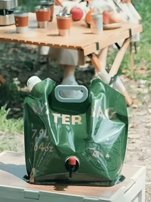 1 pièce Sac à eau pliable grande capacité 8L/270oz avec robinet pour extérieur, sac de stockage d'eau portable pour randonnée, camping, pique-nique, usage automobile