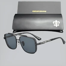 CHARMLIBRARY 2025 New Fashion Retro Pilot Luxury Titanium Fashion Glasses For Men, High Quality Brand Outdoor Driving Fashion Glasses With Rhombus Pattern, Luxury Retro Fashion Casual Tortoiseshell Fashion Glasses With Black Frame And Gold Decoration, Includes Fashionable Glasses Case And Cleaning Cloth For Summer Beach Vacation,Outdoor,Travel