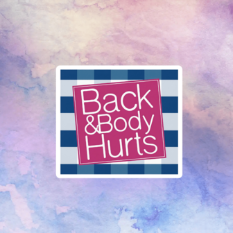 趣味贴纸套装，主题为“背痛和身体酸痛”——采用耐用乙烯基材料，适用于水瓶、汽车、笔记本电脑等，也适用于学习用品和返校季。