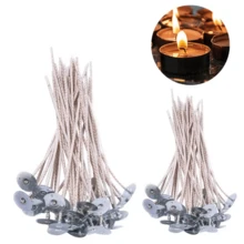 50 PCS/100 PCS 2.6-20cm Candle Wicks Smokeless Wax Core For DIY Candle Making Pre-Waxed Wicks Party Supplies - White - View 8