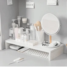 1pc Desktop Computer Riser, Office Desk Storage Organizer Rack For Monitor, Makeup, Blind Box Display, Dorm Table Decor