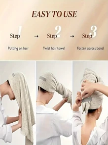 1pc Quick Dry Hair Towel, Women's Microfiber Hair Drying Cap - Bathroom Bath Towel And Shower Cap, Suitable For Long, Thick, Curly Hair - Super Soft Elastic Hair Wrap, Super Absorbent, Fast Drying - Mother's Day Gift, Travel, Vacation, Party Favors Bathroom Decor Summer Back To School