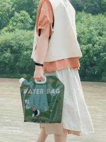 1 pièce Sac à eau pliable grande capacité 8L/270oz avec robinet pour extérieur, sac de stockage d'eau portable pour randonnée, camping, pique-nique, usage automobile
