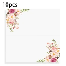 10/20/50pcs Pink Peony Tent Cards, Floral Table Seating Place Cards, Buffet Food Labels, Name Guide Cards, Folding Number Seat Assignment Tags, Suitable For Baby Shower, Wedding, Party, Banquet - Multicolor - View 16