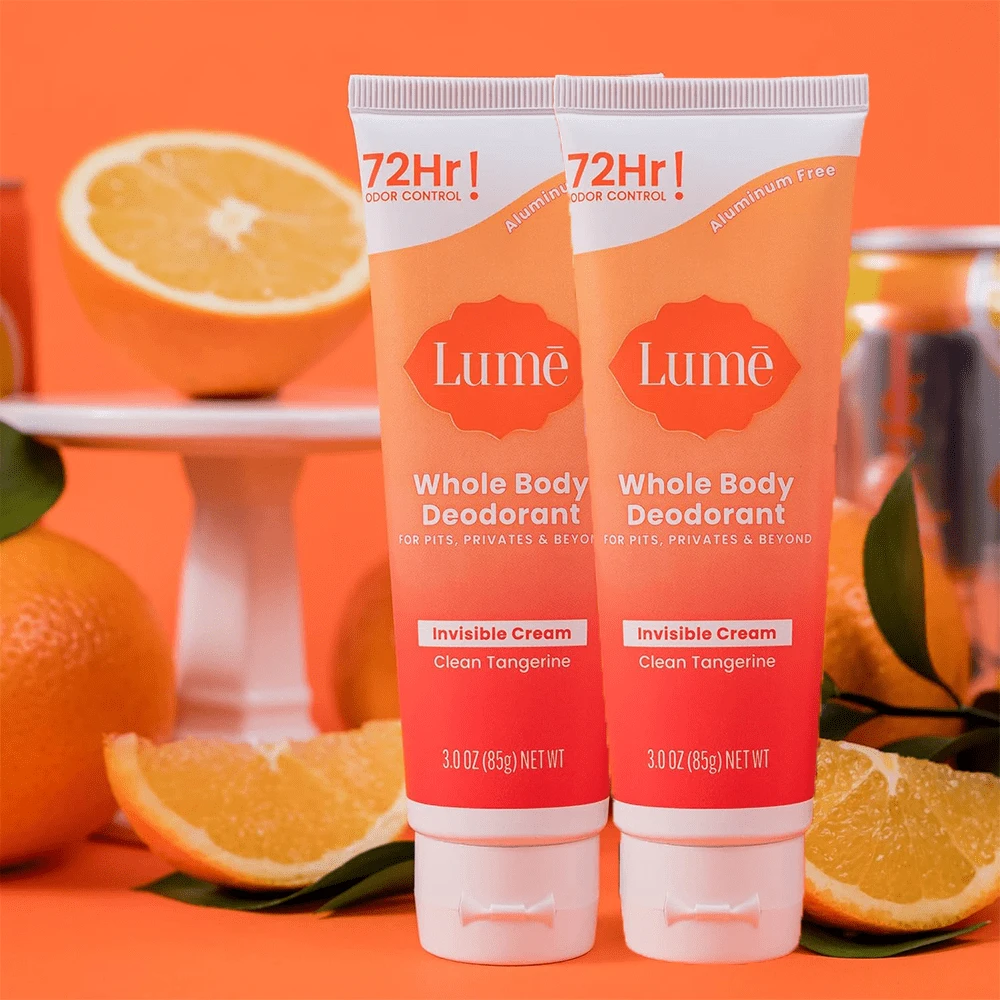 2pcs Whole Body Deodorant - Invisible Cream Tube - 72 Hour Odor Control - Aluminum Free, Baking Soda Free, Skin Safe - 3.0 Ounce (Pack Of 2) - 橘色 - 查看 1