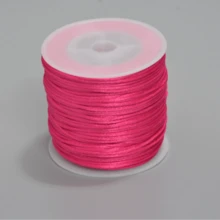 50m/1,5mm Cordón decorativo de nylon satinado - para joyería con trenzas, hacer collares y pulseras DIY, decorativo - cuerda suave, duradera y versátil - Multicolor - Ver 19