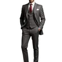 Slim Fit Suit With Vest – Formal Style With A Fashion Touch - Grey - View 5