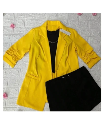 Blazer diferentes colores,  Manga Plisada, Primavera, Elegante, Jovial, Casual