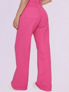 BNB Women's Wide Leg Jeans High Waist Elegant Outfits Premium Twill - 賓治酒 - 查看 2