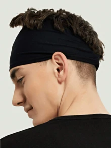 男士跑步头带，1 件装，男士吸汗运动头带，适用于跑步、骑行、篮球、瑜伽、健身锻炼，弹性男女通用发带