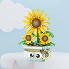 Cute Succulent Plant Pot Set, Terrarium Decoration, Including Blue Ice Lotus, Haworthia, Campanula, Giftware Sculpture, Creative Home DIY Decoration, Suitable For Valentine's Day, Spring Festival, School Opening Gifts, Interesting Blocks
