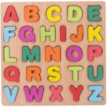 Brinquedo de Encaixar de Madeira Infantil Alfabeto Colorido Educativo