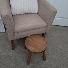 Porte-plante de 30 cm (11,8 pouces) de haut, tabouret en bois massif circulaire, banc de jardin, pieds en bois amovibles, convient pour porte-plante, cuisine, salle de bain, chambre, salon