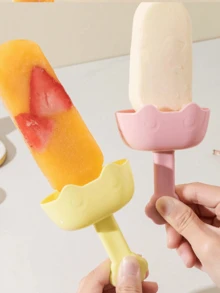 1pc/4pcs Popsicle Holders / Ice Cream Drip Tray / Ice Cream Stick Holders, Prevent Dripping, Portable Frozen Dessert Holders, Won't Make A Mess - Multicolor - View 2