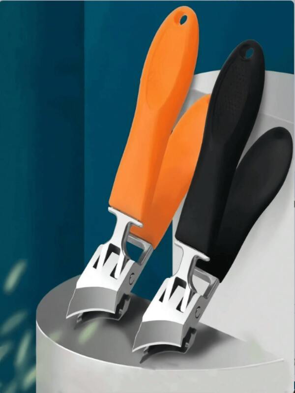 1/ 2 قاطع أظافر مع لقمة مائلة مضادة للرذاذ، فتحة واسعة لتقليم أظافر كبار السن