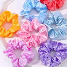 Kit20 Units Satin Scrunchies Elastic Hair Scrunchies - VARIOUS Colors - 20 hitam - View 2