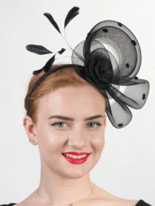 1pc Women's Headpiece, Kentucky Derby Hat, Church Hat, Headband Clip, Wedding Tea Party Racing Headpiece - Style a - View 2