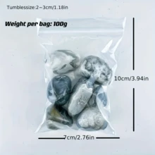 100g Polished Moss Agate Tumbled Stones - Decorative Stones For Aquarium And Home Decor With Unique Pattern - Mint Green - View 1