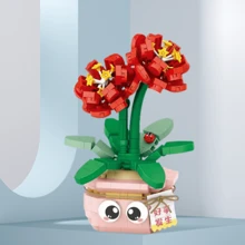 Cute Succulent Plant Pot Set, Terrarium Decoration, Including Blue Ice Lotus, Haworthia, Campanula, Giftware Sculpture, Creative Home DIY Decoration, Suitable For Valentine's Day, Spring Festival, School Opening Gifts, Interesting Blocks