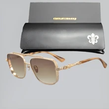 CHARMLIBRARY 2025 New Fashion Retro Pilot Luxury Titanium Fashion Glasses For Men, High Quality Brand Outdoor Driving Fashion Glasses With Rhombus Pattern, Luxury Retro Fashion Casual Tortoiseshell Fashion Glasses With Black Frame And Gold Decoration, Includes Fashionable Glasses Case And Cleaning Cloth For Summer Beach Vacation,Outdoor,Travel