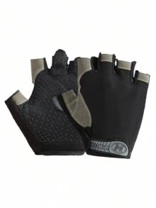 1pair Unisex Outdoor Sports Half Finger Gloves For Workout, Yoga, Cycling, Climbing, Driving,Suitable For Cycling,Riding Motorcycle And Skiing,Black Gloves - Black - View 3