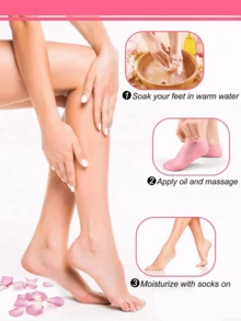 4 件套硅胶手足保湿护理套装，高弹性压缩可重复使用包裹，用于涂抹芦荟凝胶、保湿霜、面霜、身体乳液、柔肤精华，硅胶保湿手套和袜子套装 - 无香味，足部和手部护理工具套件，适用于柔肤