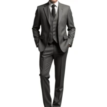Slim Fit Suit With Vest – Formal Style With A Fashion Touch - Grey - View 1