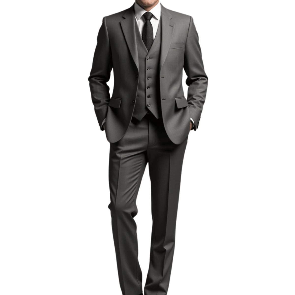 Slim Fit Suit With Vest – Formal Style With A Fashion Touch - Grey - View 1