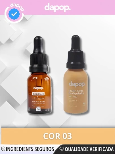 Kit Base Fluída Vegana Dapop Make Basiquinha + Blindagem Poderosa - Dapop Festa Junina