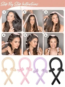 2/3pcs/Set Heatless Curling Rod Headband, Heatless Hair Curler No Heat Hair Curlers, Silk Curls Ribbon, Sleeping Soft Spong Headband, Sleep Hair Curler Set, For Women Long Hair Styling Tools, Slouchy Hair Curlers Styling Tools