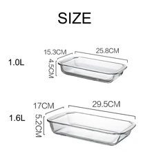 1 pièce Plat de cuisson en verre rectangulaire, Plateau à fruits, Plat à poisson compatible au four, Plat à gratin en verre borosilicaté haute qualité, Compatible micro-ondes