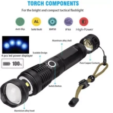 Super Powerful T9 P90/P50 Tactical Led Flashlight Strong Powerful Farm Site Camping Security - 白紅光 - 查看 5