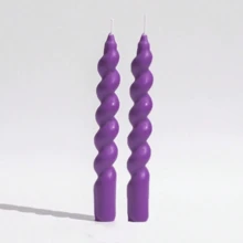 2pcs French Spiral Twisted Candle With Long Stem And Threaded Design , Perfect For Home Decor,Room Decor,Gifts Birthday Graduation,(White, Black, Red, Yellow, Brown, Orange, Purple, Pink, Light Blue,Green) Each Burning For 8 Hours,Unscented Candles For Indoor & Outdoor Use, Camping, Picnic, Modern Romantic Candles For Christmas, Halloween, Wedding, Party, Valentine's Day, Gift For Friends & Family Gifts Birthday Graduation - Multicolor - View 18