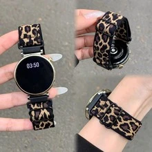 可调节豹纹表带，兼容 Galaxy Watch 5/4/6 40mm 44mm/Watch 5 Pro 45mm/Watch 4 Classic 42mm 46mm，20mm 弹力尼龙表带，兼容 Galaxy Active 2 40 44mm/Active 40mm/Watch 3 41mm/Galaxy Watch 42mm - 20mm - 查看 6