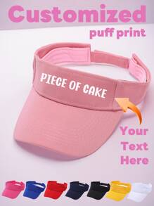1 pezzo Cappellino da baseball personalizzabile con testo, traspirante e senza parte superiore, cappello parasole con protezione UV, visiera in rete sportiva, essenziale per attività all'aperto come corsa, tennis, fitness, ciclismo, campeggio, viaggi, durevole, inciso, inox, colorato, carino, adorabile, divertente, kawaii, di stile Y2K, casual, personalizzato, unico, idea regalo perfetta per lui, lei, il tuo ragazzo, la tua ragazza, la famiglia, gli amici