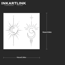 Công nghệ xăm hình mang tính cách mạng của INKARTLINK, Hình xăm bán vĩnh viễn, Trăng sao, Mặt trời, Hình xăm chân thực, Hình xăm hấp dẫn, Hình xăm tạm thời, Không thấm nước, Hình xăm chân thực, Hình xăm thiết kế theo sở thích, Hình xăm nước ép, Hình xăm thực vật - màu đen - Xem 5