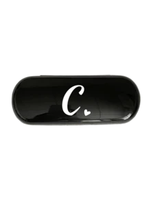 1pc Creamy/Monet-Style Solid Color Glasses Case, New And Simple Design, Convenient And Portable With Waterproof And Dustproof Function (Small Size, Made Of Plastic Material) Initial Glasses Case Hard Shell A-Z Letter Heart Prints Eyeglass Case Holiday Essentials Holiday Travel Travel Essentials Travel Bag Travel Accessories - Black - View 21