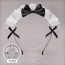 1件/2件装优雅可爱蕾丝蝴蝶结女仆头饰 - 百搭女士发饰，圣诞节完美之选