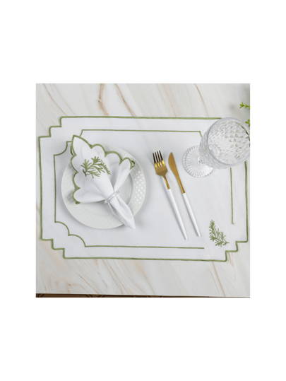 Kit Jogo Americano 8 peças com 4 sousplat Bordado (50cm x35cm) e 4 Guardanapos (35cm x 35cm) Jogo para Mesa