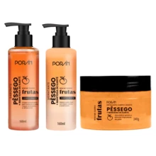 Porán Peach Kit Without Body Splash – Soap + Moisturizer + Exfoliant (3 Items) - Peach Kit - View 2
