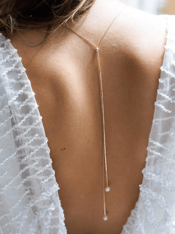 1 peça corrente de caixa de aço inoxidável banhada a ouro 18K com pingente de pérola falsa branca, colar ajustável, elegante e sexy para casamento, noivado, uso diário