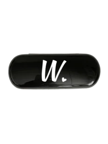 1pc Creamy/Monet-Style Solid Color Glasses Case, New And Simple Design, Convenient And Portable With Waterproof And Dustproof Function (Small Size, Made Of Plastic Material) Initial Glasses Case Hard Shell A-Z Letter Heart Prints Eyeglass Case Holiday Essentials Holiday Travel Travel Essentials Travel Bag Travel Accessories - Black - View 14