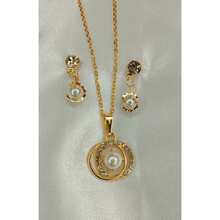 Braided Pearl Zirconia Kit + Gold And Silver Plated Earring - 金色 - 查看 3