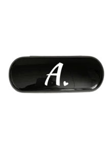 1pc Creamy/Monet-Style Solid Color Glasses Case, New And Simple Design, Convenient And Portable With Waterproof And Dustproof Function (Small Size, Made Of Plastic Material) Initial Glasses Case Hard Shell A-Z Letter Heart Prints Eyeglass Case Holiday Essentials Holiday Travel Travel Essentials Travel Bag Travel Accessories - Black - View 20
